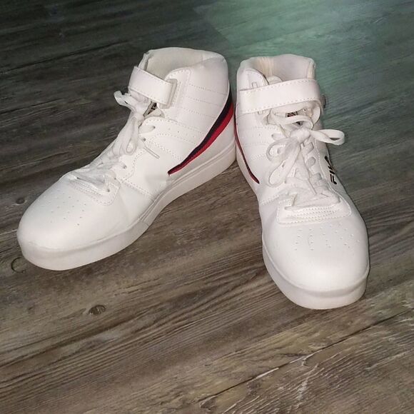 Men's Fila white high  top sneakers - Picture 1 of 8